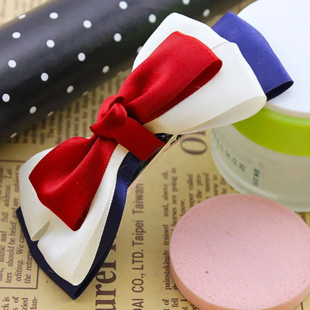 Корейский Сладкий бант заколки для волос девочек темно синий стиль мульти