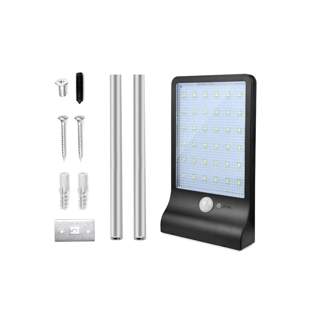 Светодиодный уличный светильник на солнечной энергии 450LM 36 с датчиком движения PIR