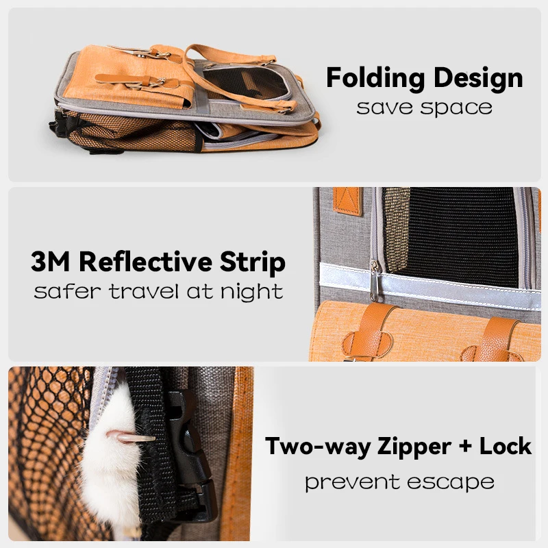 

Breathable Foldable Fashion Pet Dog Carrier Bag Backpack for Small Dog Puppy Cat Big Space Travel Outdoor Transport Accessories