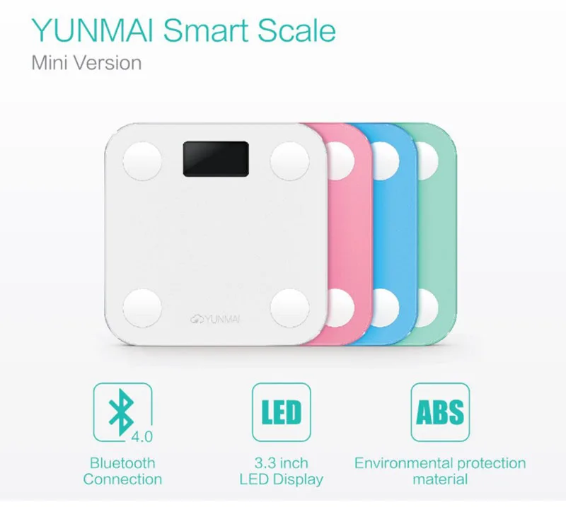 Белые умные YUNMAI, мини-весы, бытовые, премиум-поддержка, Bluetooth, приложение, процент жира, цифровые весы для взвешивания жира