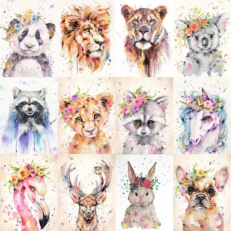 

Diamond Painting 5D Diamonds DIY Animal Cross Stitch Full Square Round Drill Embroidery Colorful Handmade Home Room Wall Decor