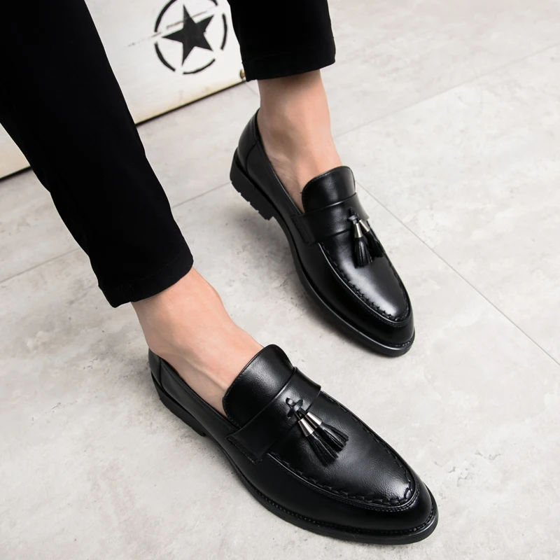 Мужская обувь Повседневные роскошные кожаные лоферы Деловая деловая