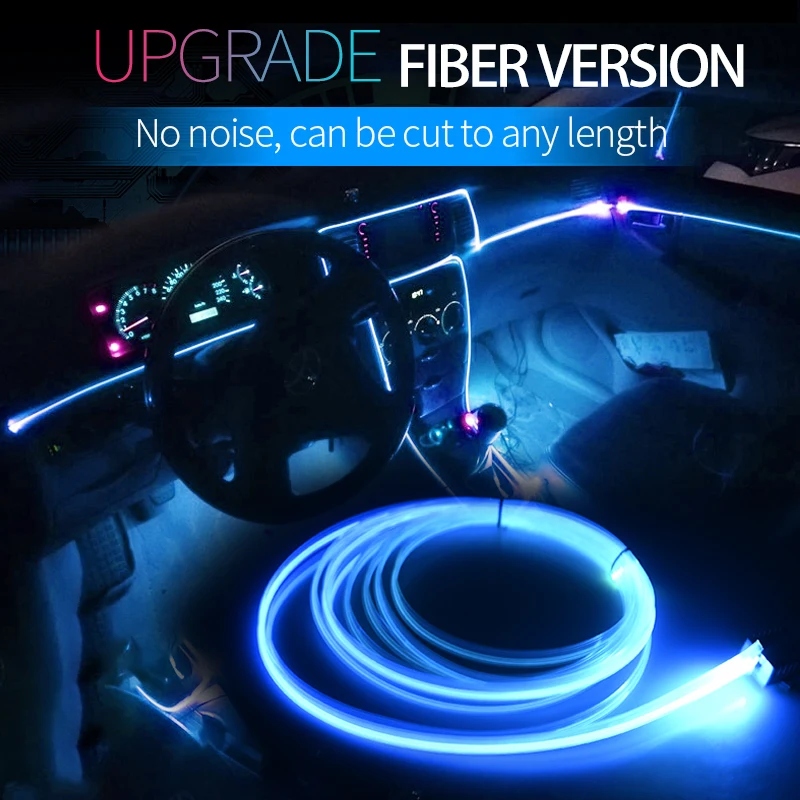 Новый окружающий свет для салона автомобиля 12 В оптическое волокно светодиодный