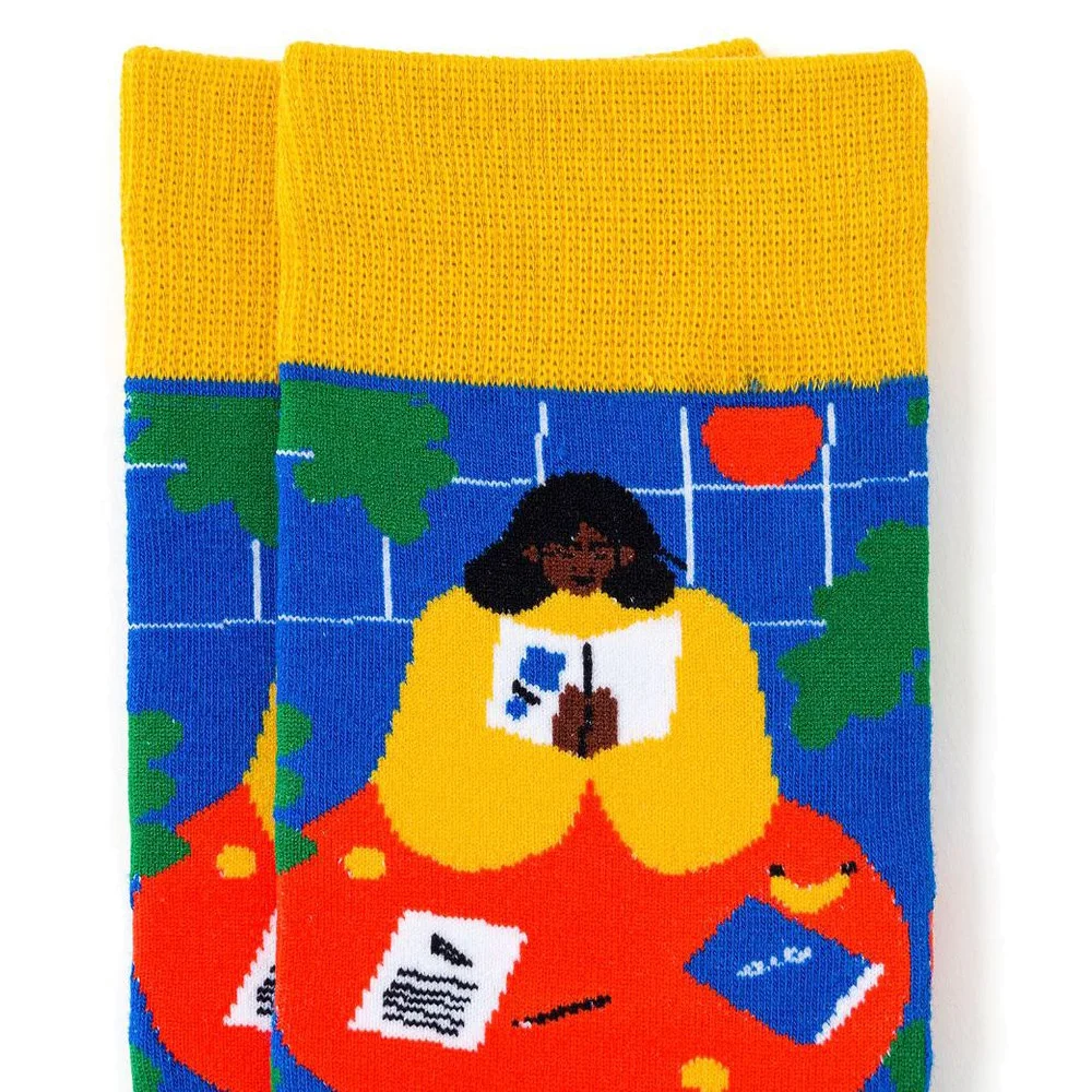 

Colorful Cotton Funny Bicycle Dog Tree Happy Forest School Bag Alphabet Men's Socks Harajuku Graphic Socks For Christmas Gift
