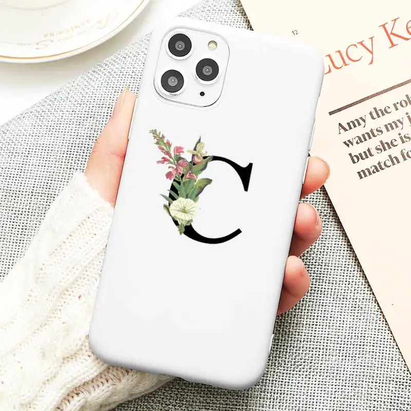 

Letter Monogram Phone Case for iphone 11 Pro Max X XS Max XR Candy Color Soft Cover For iPhone 7 8 6 6S Plus Funda Cases
