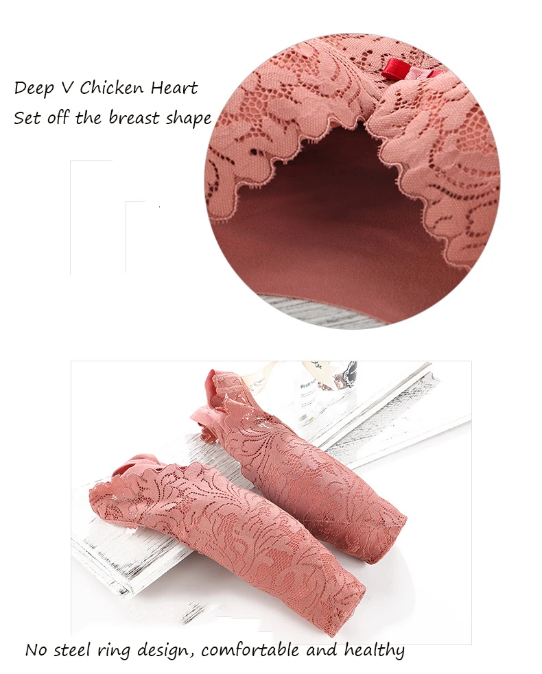 

Thin Section Bra Comfort No Steel Ring Gather and Lace Vest Underwear Push Up Plus Size Bra See Through Bra Gather Sport Bra