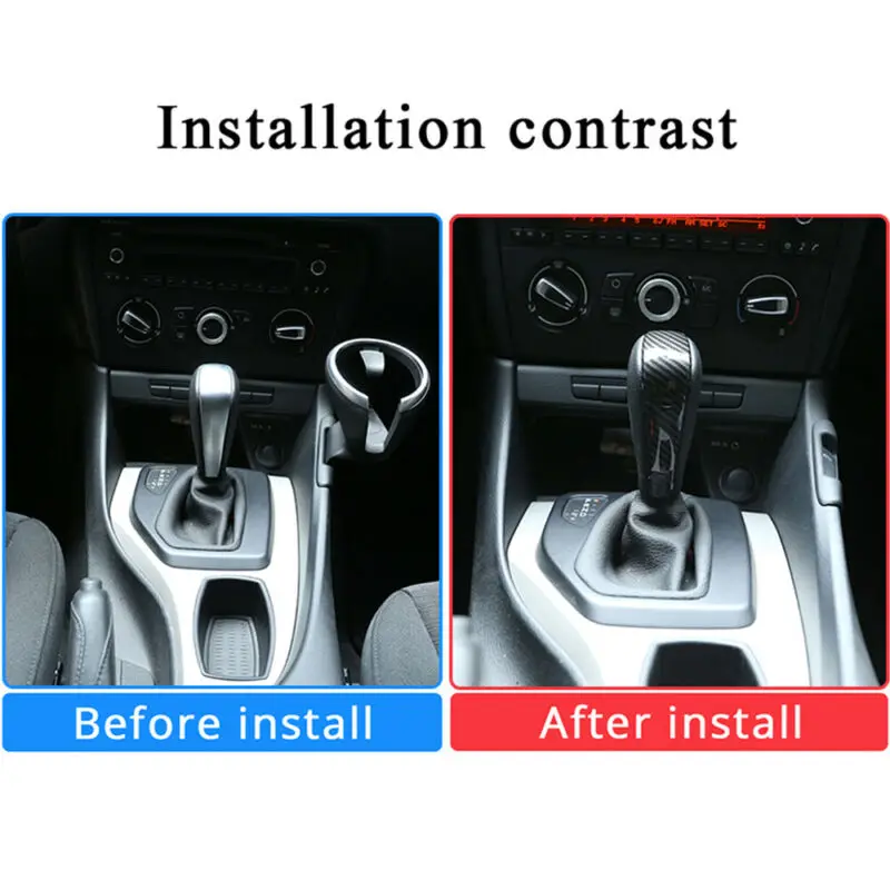 

1Pc Shift Knob trim ABS Car Carbon Fiber Style Inner Interior Practical Useful