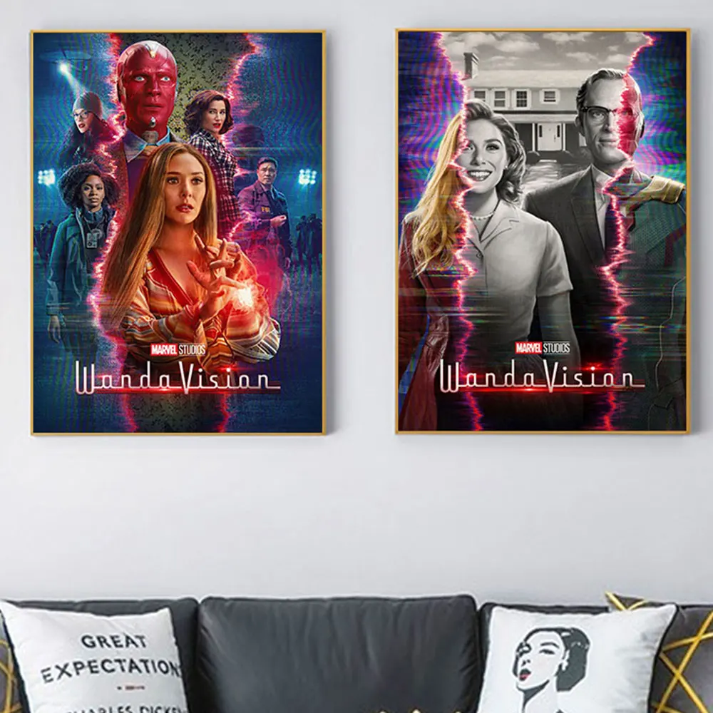 

Супергерои Marvel ТВ серия Wanda Vision настенные художественные плакаты модная печать холст живопись гостиная спальня домашний декор картины