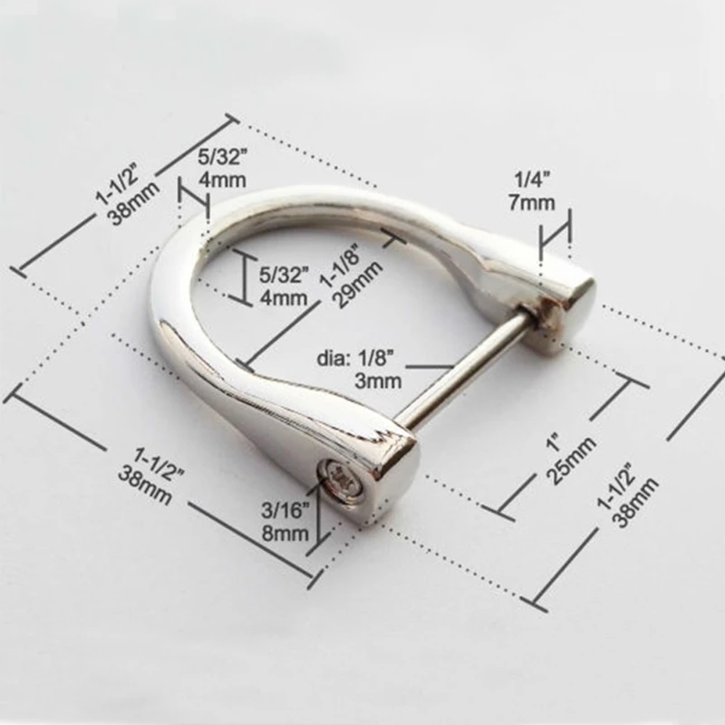 

2.5cm Metal D ring buckle Detachable Openable Removable Handbag Purse Strap DIY