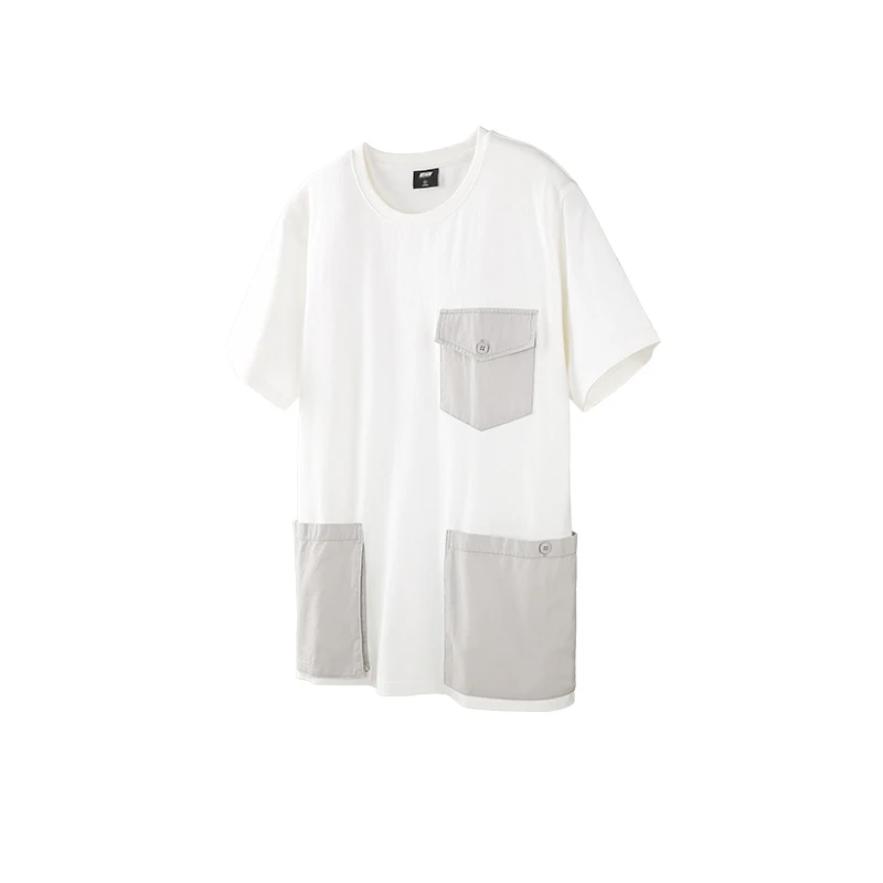 VIISHOW уличная лоскутное Для мужчин футболка бренд Повседневное мульти-карман