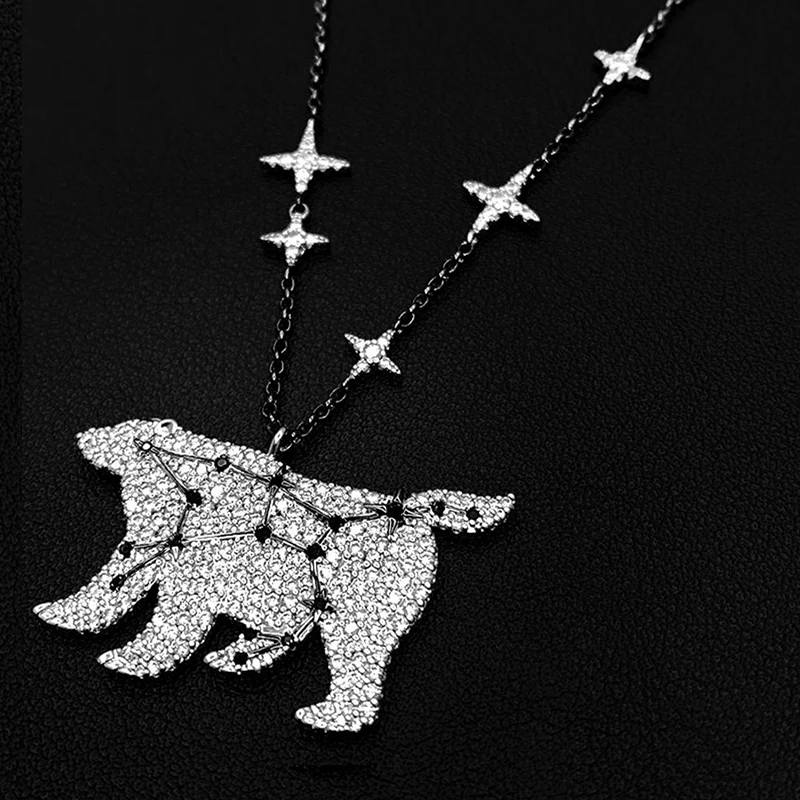 

Ag925 Sterling Silver Adjustable Necklace Valentine's Day Ladies Luxury Brand High-end Ursa Major Exquisite Monaco Jewelry Gift