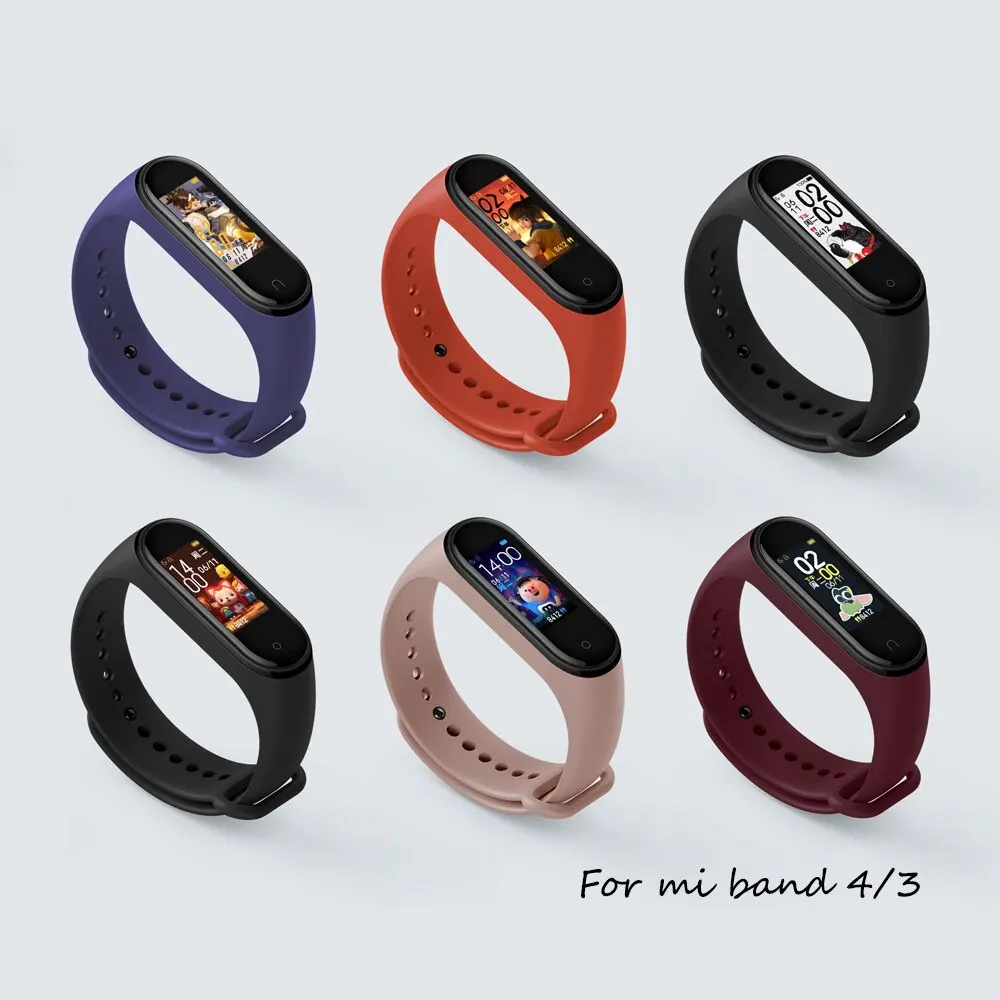 

Bracelet For xiaomi Mi Band 5 4 3 strap Sport watch Strap Replacement Silicone wrist belt accessories For pulseira mi band 5 4 3