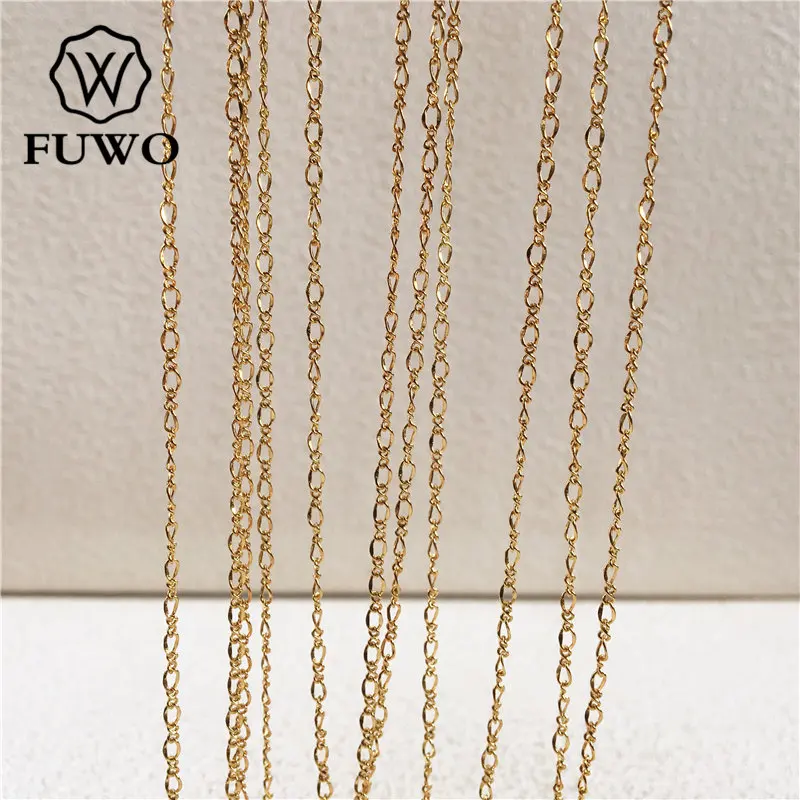 Оптовая продажа Высококачественная латунная цепочка FUWO с 24-каратным золотом