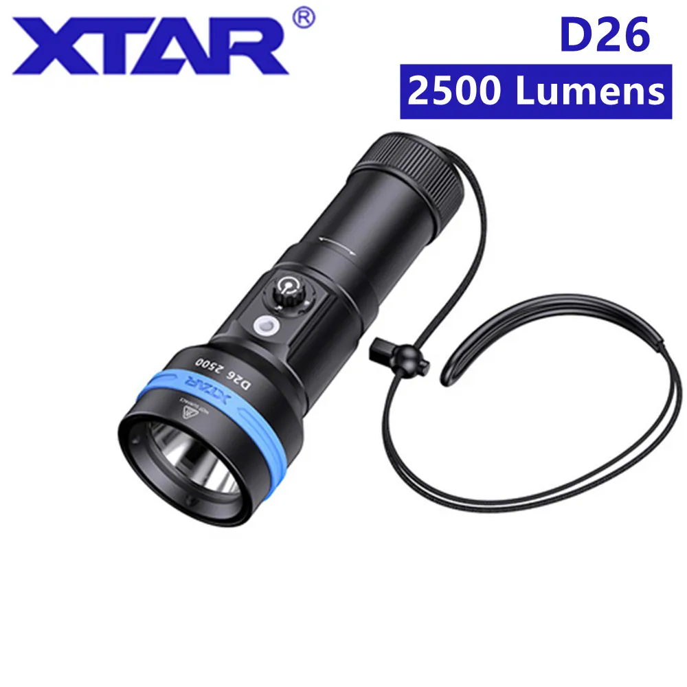 Фонарик XTAR D26 для погружения с глубиной 2500 м светодиодный фонарь CREE XHP50.2 люмен