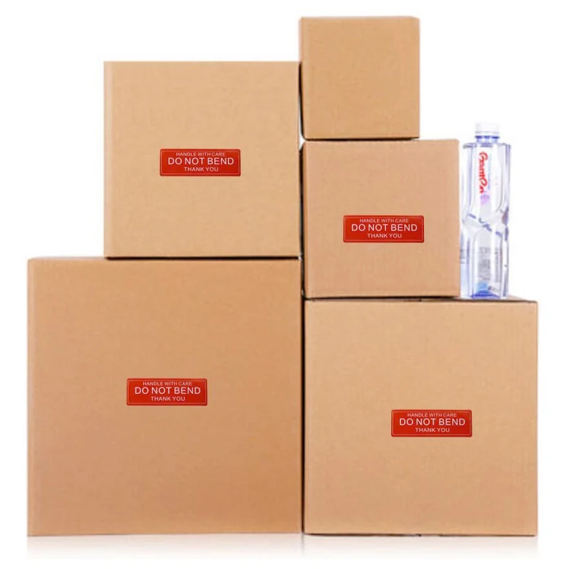 

Warning sticker handle with care DO NOT BEND 2.5*7.5cm Red warning labels transport packaging remind labels150 & 500pcs/roll