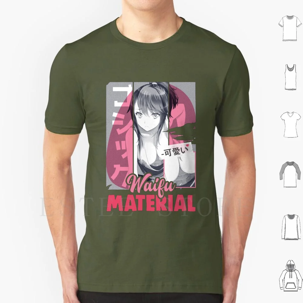 

Мужская хлопковая футболка с принтом Waifu, размеры до 6xl