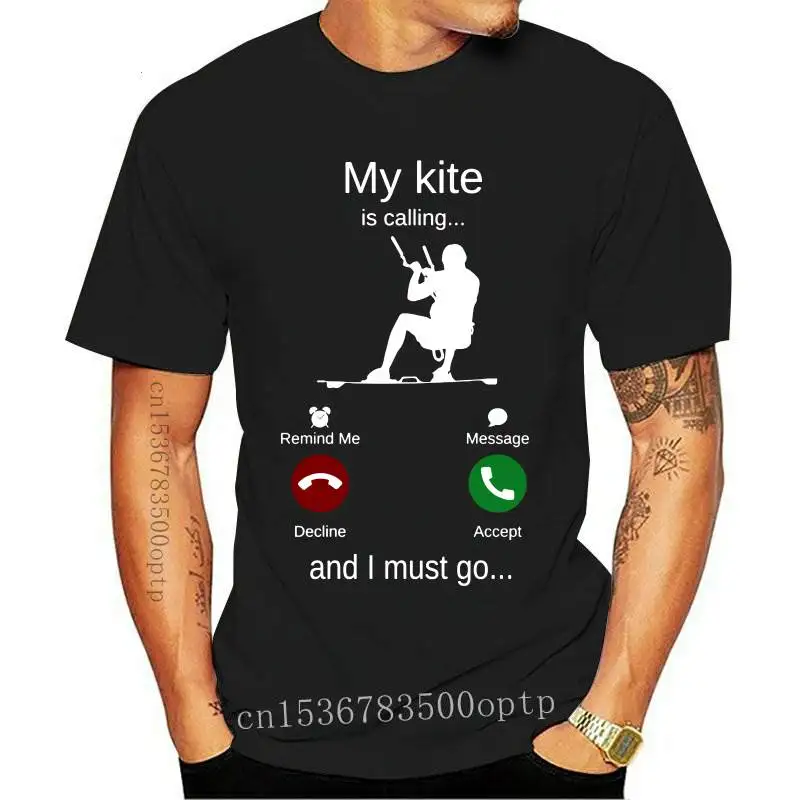 

Мой кайт называет и я должен пойти на Кайтсерфинг футболка большого размера с круглым вырезом хлопковая рубашка с короткими рукавами на зак...