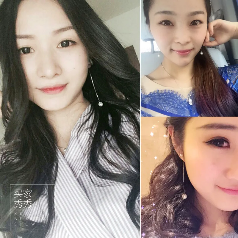 Элегантные двойные круглые длинные бусы с кисточкой висячие серьги 925 пробы