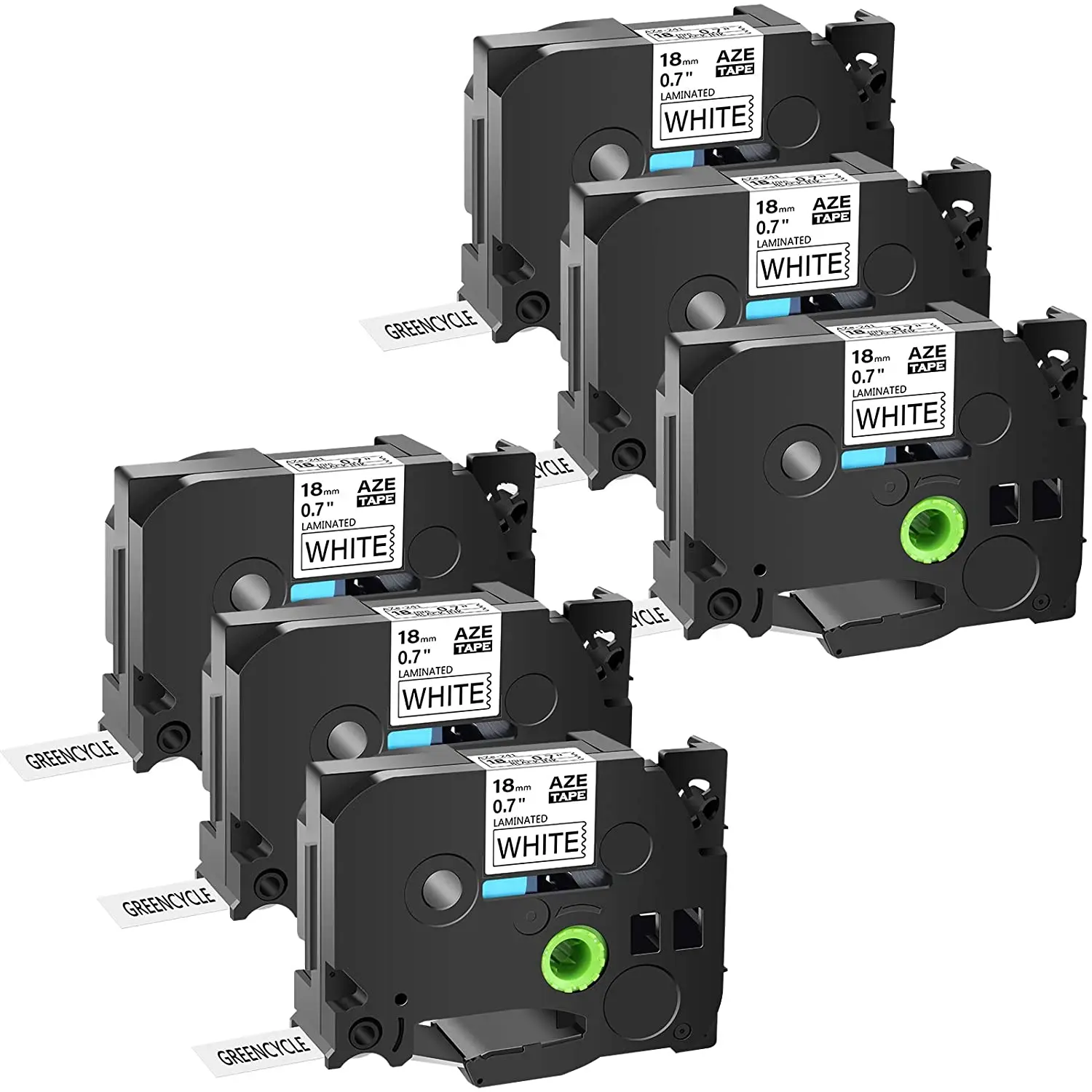 

6PK Compatible Brother TZe-241 TZ241 P-Touch Label Tape 18mm Laminated White TZ-241 for Label Maker PT2030 PT1880 PT1890 P700