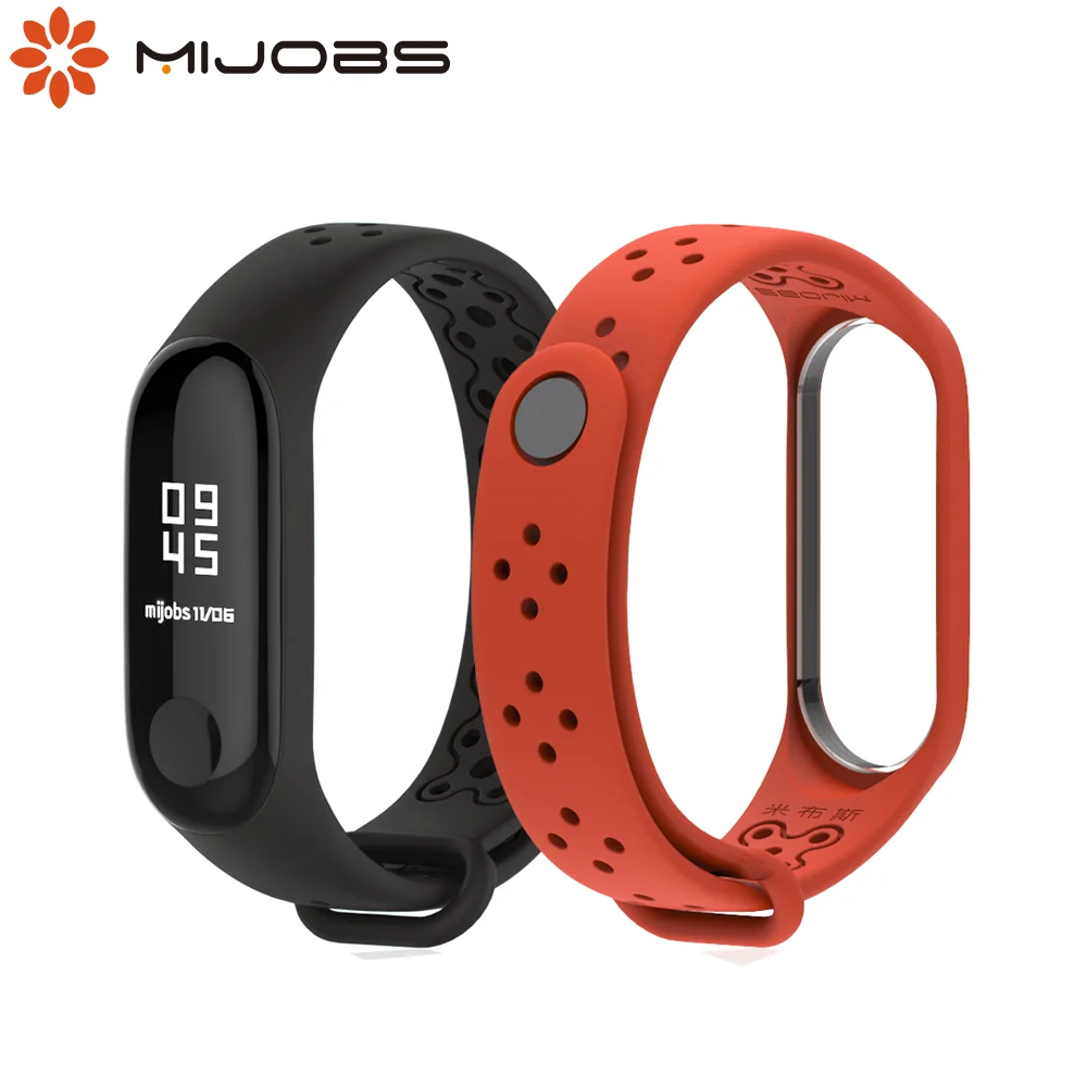 Спортивный силиконовый ремешок Mijobs для Mi band 3 умных часов Xiaomi браслет Correa