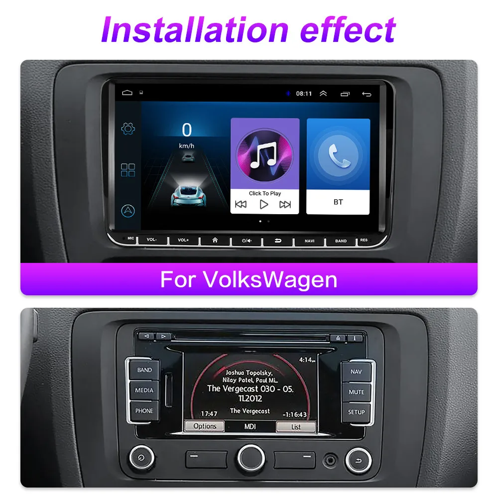 Автомагнитола 2 din на Android мультимедийный видеоплеер для Volkswagen VW Golf Polo Passat B7 B6 Skoda