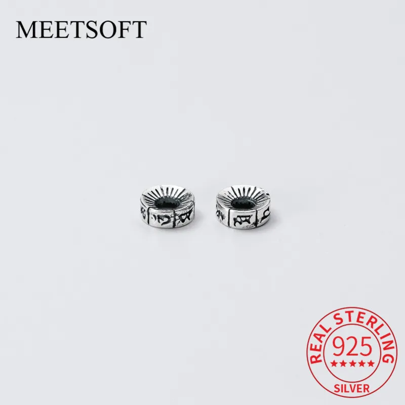 

MEETSOFT, Винтажные Украшения из стерлингового серебра 925 пробы, 8 мм, геометрические подвески, ожерелье, украшение, Аксессуары для браслета