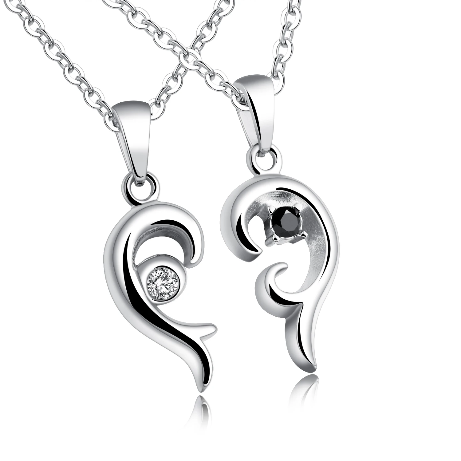 

New heart-shaped couple combination stainless steel pendant, as an anniversary gift for women and men