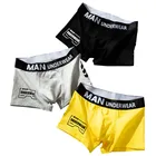 Мужские боксеры, шорты, нижнее белье для мужчин, мужские боксеры с буквами, хлопковые боксеры для мальчиков, сексуальные дышащие Модные мужские боксеры