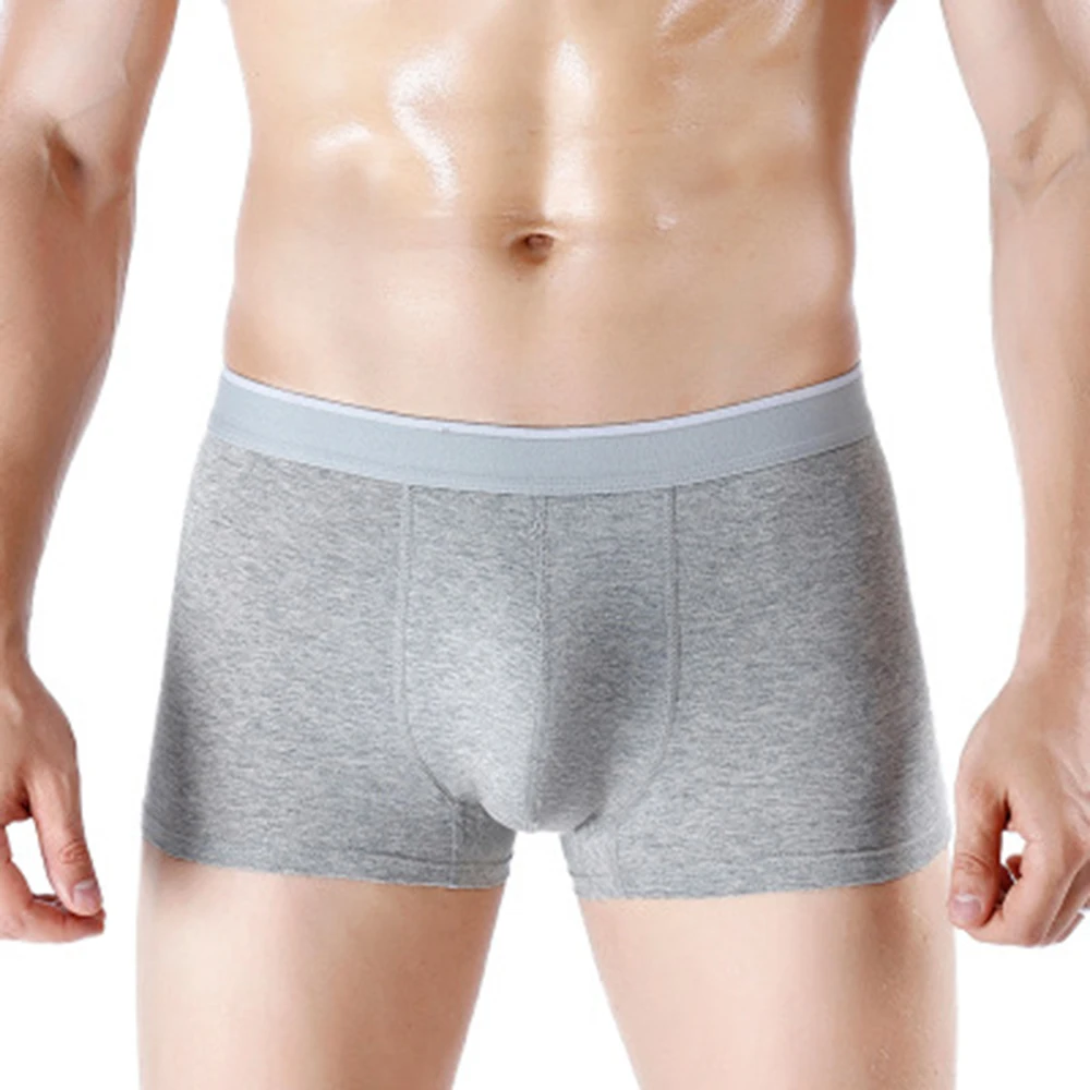 Мужские брифы мягкие удобные дышащие однотонные хлопковые шорты с карманом