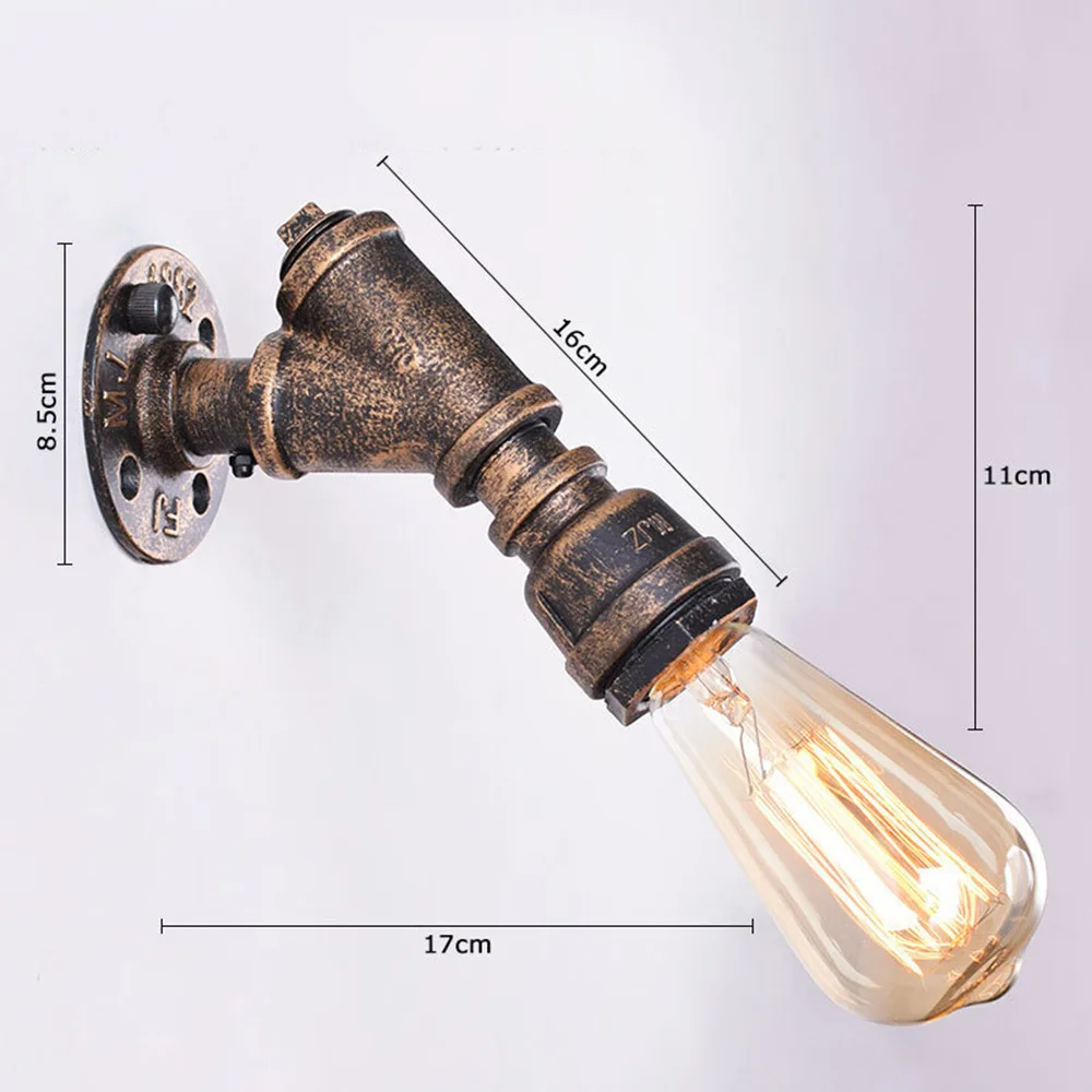 

European-style creative water pipe wall lamp bedroom American country personalized corridor lamp industrial style wall lamp