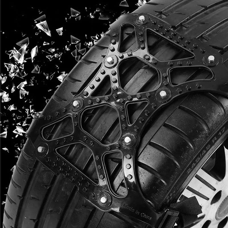 Черный пояс для снежной шины Противоскользящий автомобильный цепь снега прочный