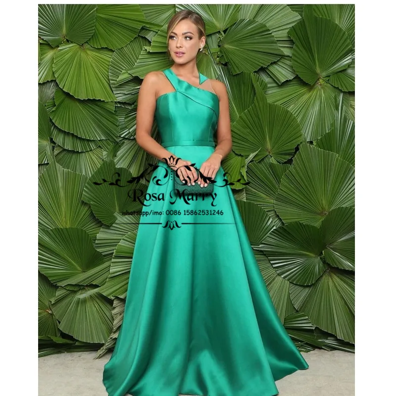

Green Plus Size Long Evening Dresses 2021 A Line Cheap Simple Vestidos De Noche Elegantes Formal Night Party Gowns For Women