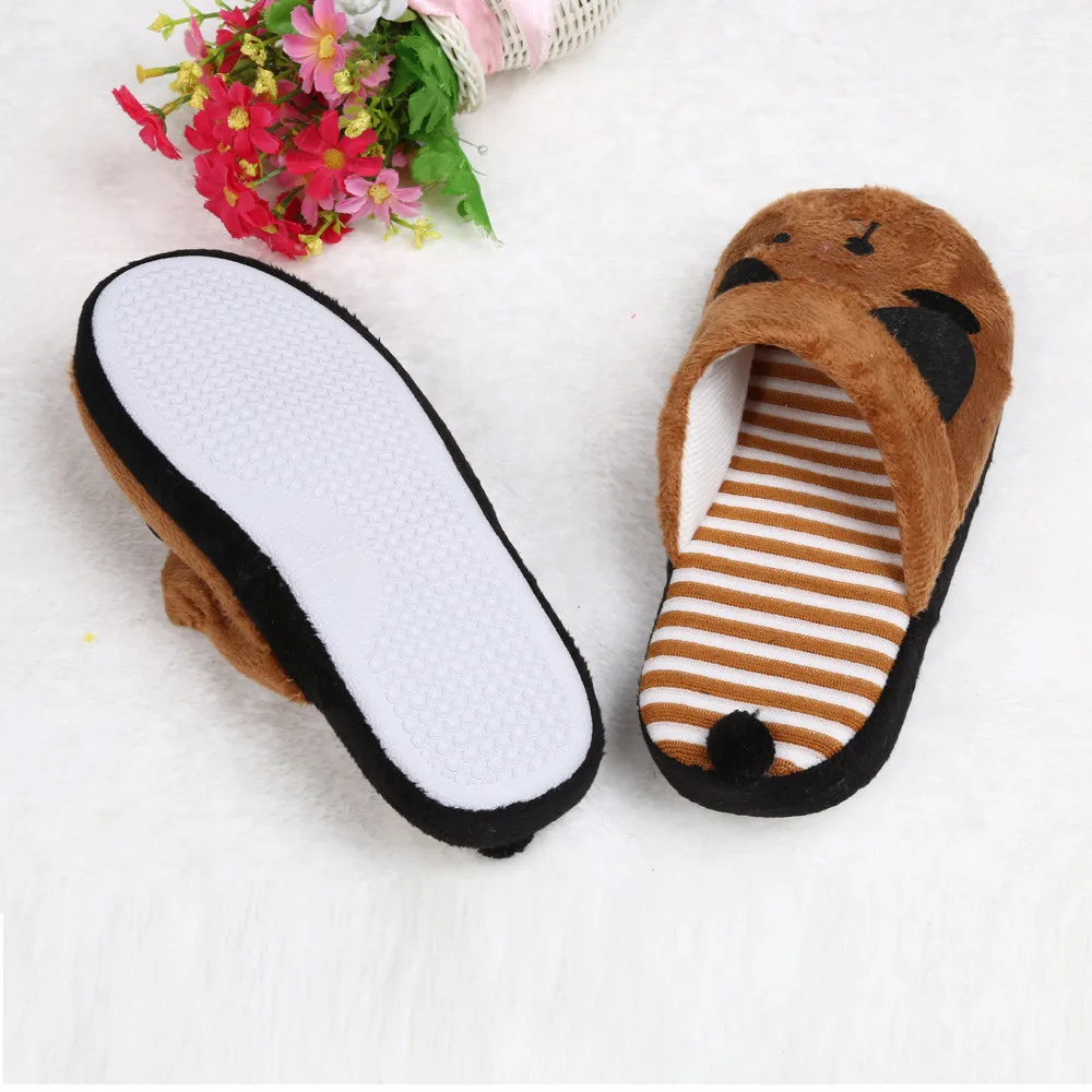 Тапки женские домашние с мехом панды Симпатичные Мультяшные Нескользящие