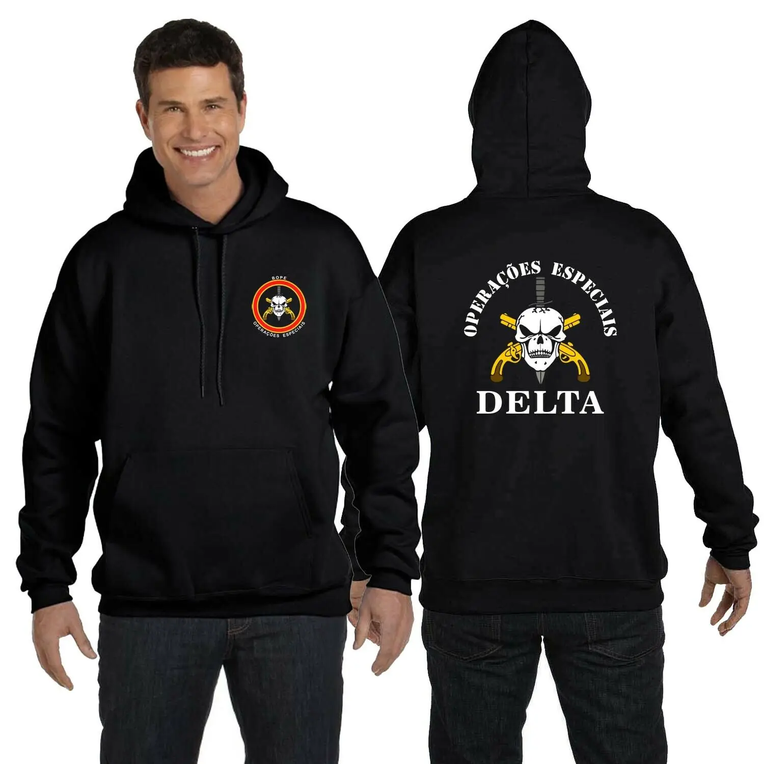 

New BOPE Delta Elite Brazil Special Force Unit Military Police Sweatshirt Hoodie Full Casual Autumn and Winter Man Hoodies
