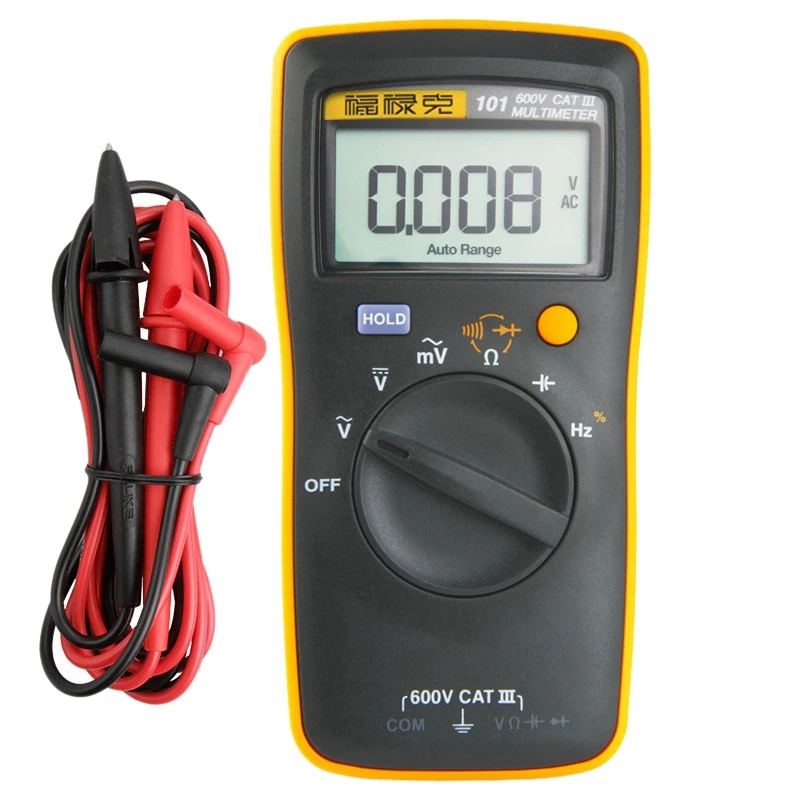 Ручной цифровой мультиметр XD Fluke 600 В Автоматический диапазон для тестирования