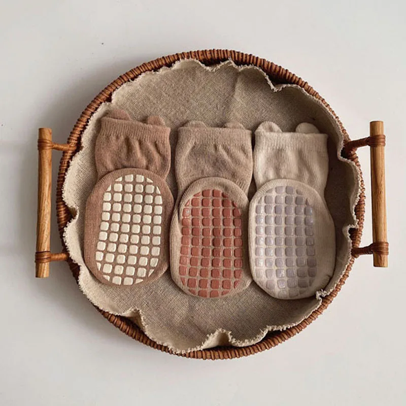 Calcetines antideslizantes de algod&oacute;n suave para ni&ntilde;os y ni&ntilde;as, medias para reci&eacute;n nacidos de 0 a 5 a&ntilde;os, para oto&ntilde;o e invierno, 3 pares, novedad de 2021-1
