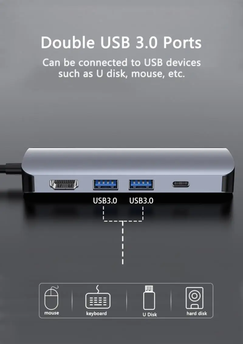 

USB C HUB Type C To HDMI-compatible USB 3.0 Adapter 7 In 1 Type C HUB Dock For MacBook Pro Air USB C Splitter Freeshipping