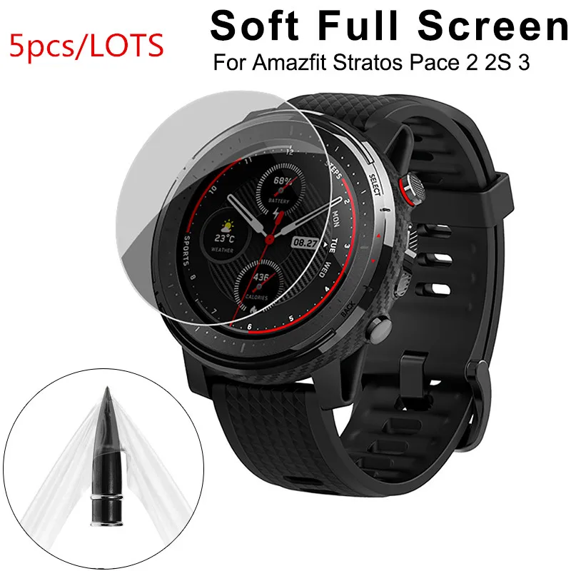 5 шт Мягкий ТПУ полный экран протектор для Xiaomi Huami Amazfit Stratos 3/Amazfit Nexo Спорт Смарт-часы Защитная пленка крышка