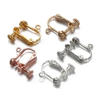 20pcs gold metal no pierced ear clip earrings rotate screws back earring base for diy jewelry making earrings findings supplies