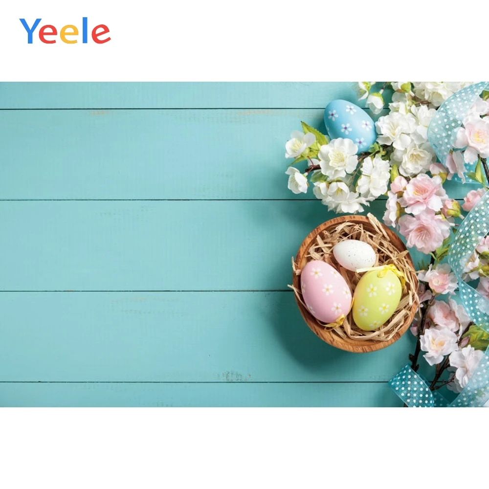 Виниловый фон для фотосъемки с изображением деревянных досок весенних цветов