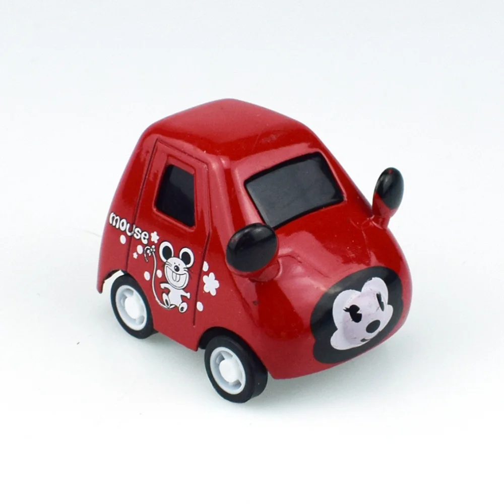

4pcs Cartoon Back Car Mini Funny Animal Vehicles Great Gift Party Favors for Kids (Random Style)