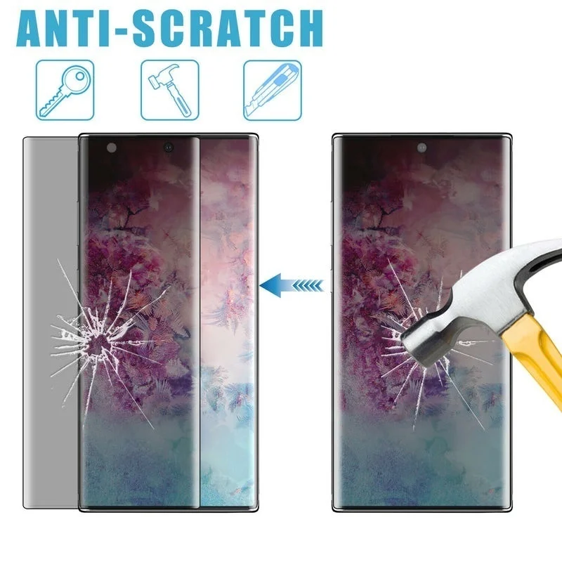 Антишпионское закаленное стекло для защиты экрана Samsung Galaxy S20 Ultra Note 10 9 S10 e S9 S8 Plus