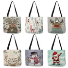 B01102 индивидуальная Рождественская сумка через плечо, Санта-Клаус, Рождество, лось, снеговик, печатная женская сумка большой емкости
