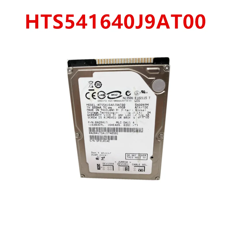 90%   HDD  Hitachi 40GB 2, 5  2MB IDE 5400RPM  ,    HTS541640J9AT00