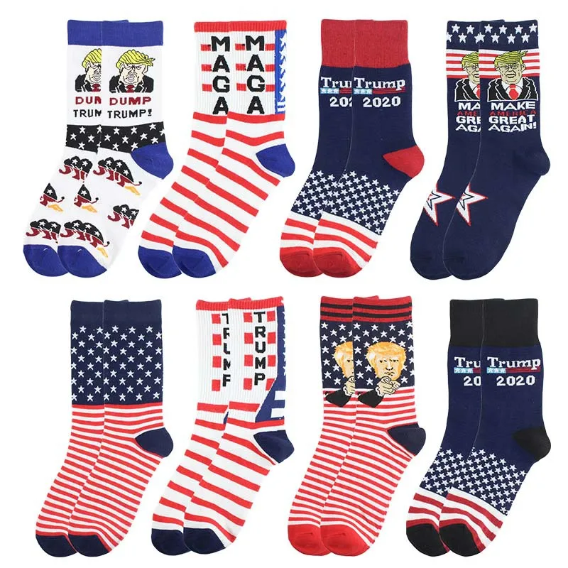 Креативные носки Дональд Трамп Make America Great Again Национальный флаг звезды полосы