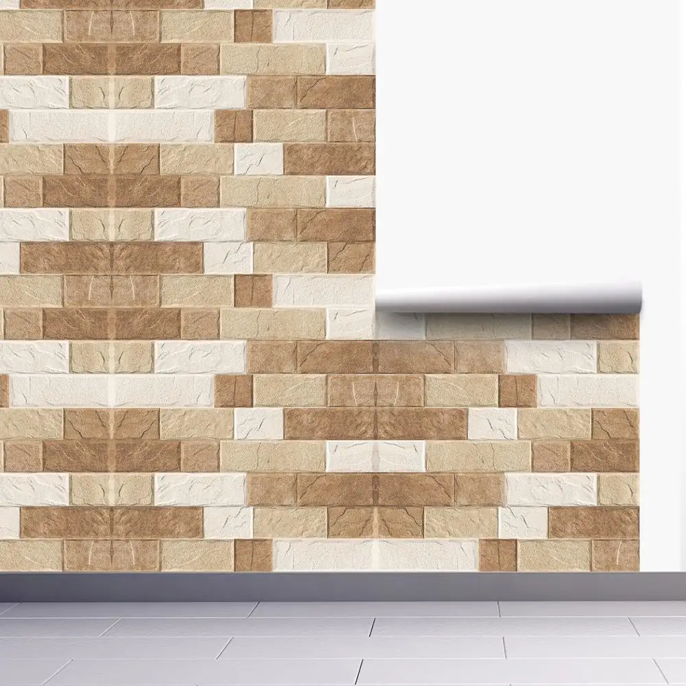 

Новинка 2020 г., утолщенные водонепроницаемые самоклеящиеся обои в стиле керамической плитки для украшения комнаты и обновления мебели