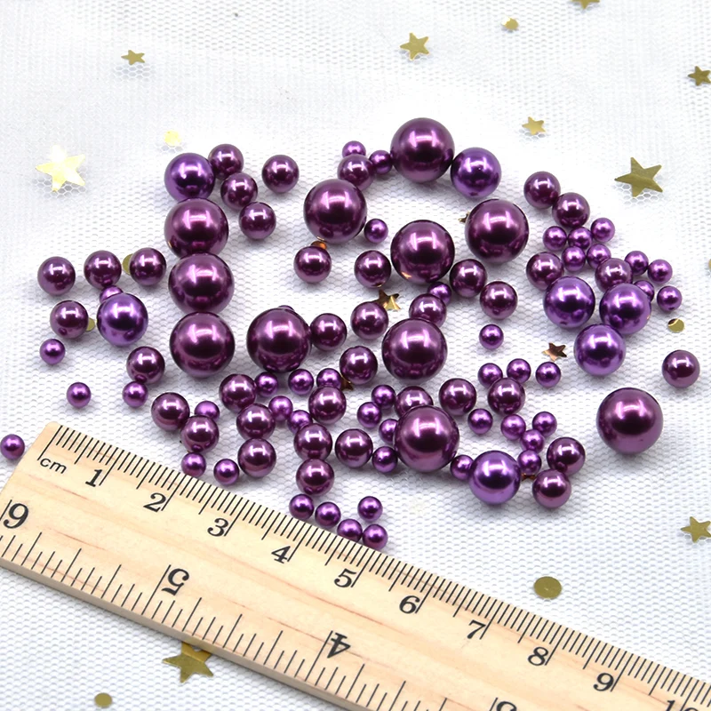 Бусины из абс пластика с имитацией под жемчуг круглые украшения без отверстий