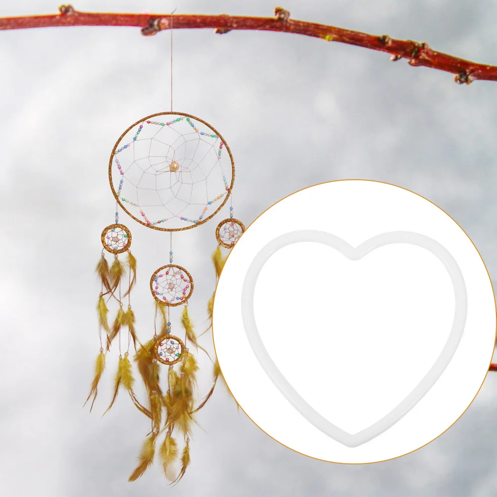 

20 Pcs Creative Heart Shape Rings Dream Catcher Rings for Hanging Ornaments DIY