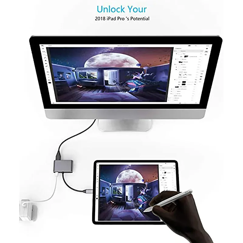 

4K Type C to Dual HDMI USB 3.0 PD Converter 4 in 1 USB C Dock Station Hub Hdmi Adapter Cable For Phone Macbook Laptop TV Monitor
