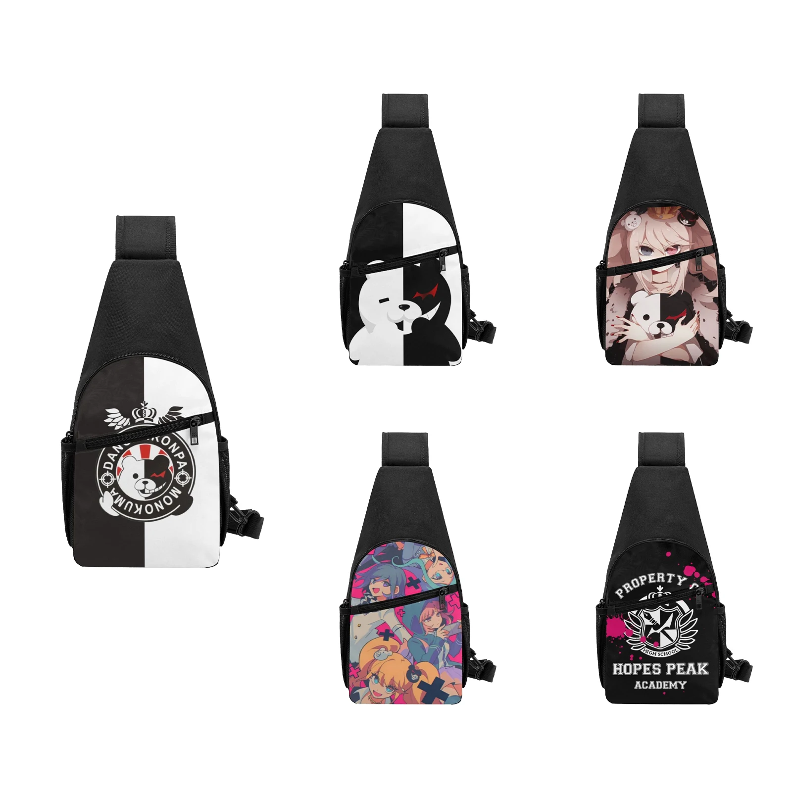 

Аниме Danganronpa Monokuma для женщин и мужчин, рюкзак-слинг через плечо, нагрудная сумка для путешествий, пешего туризма, рюкзак
